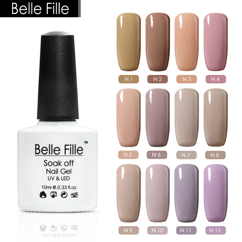 BELLE FILLE 10 мл телесный цвет серии гель лак для ногтей дизайна УФ светодиодный