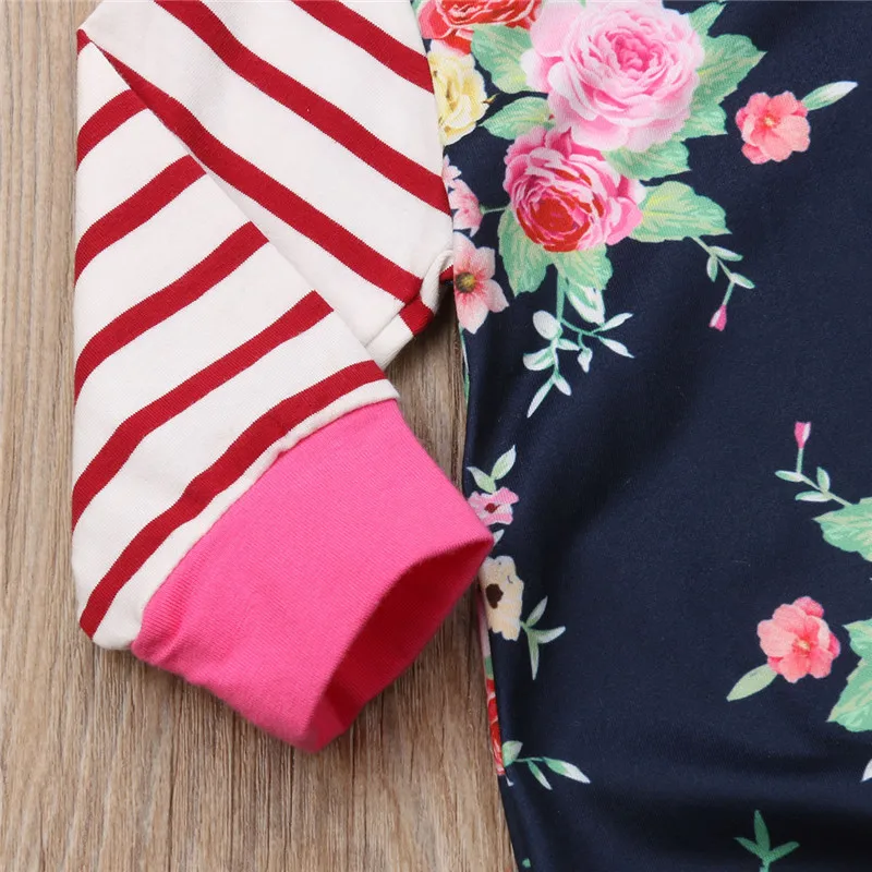 Pudcoco/детский хлопковый комбинезон с капюшоном и цветочным рисунком для маленьких