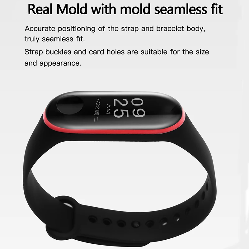 Двухцветный ремешок BOORUI Miband 3 умные аксессуары для xiaomi mi силиконовый сменный на
