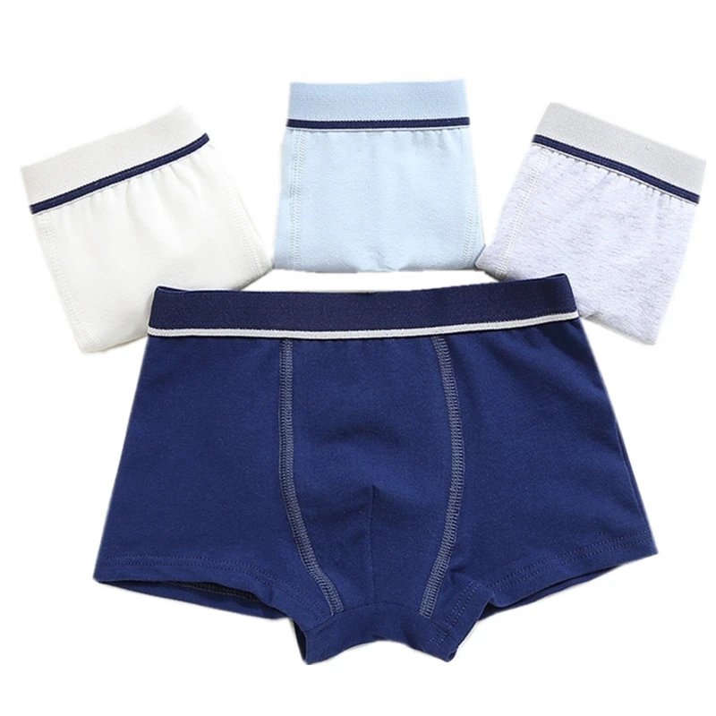 4 шт. трусики для мальчиков 2018 дети мальчик хлопок Мягкий одноцветное нижнее