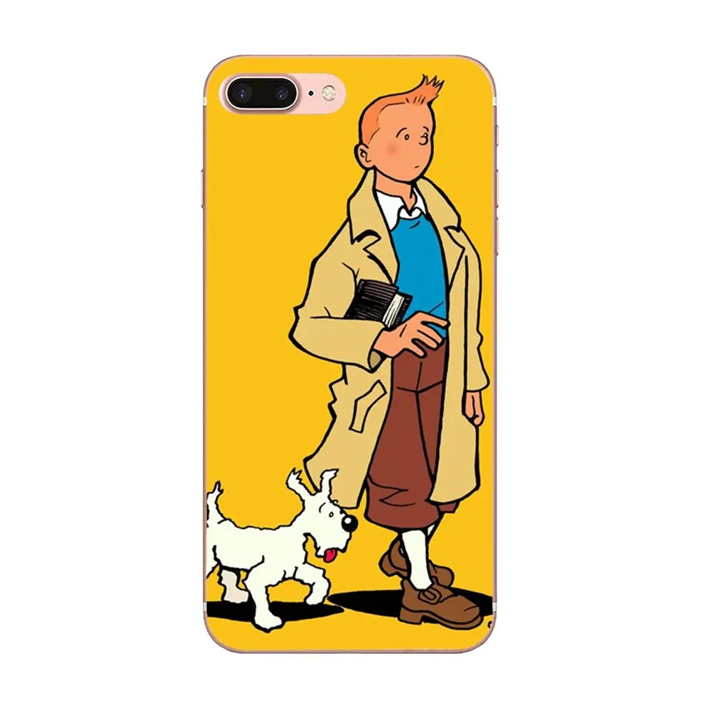 Приключения Tintin Funda для Galaxy Alpha Core Note 2 3 4 S2 A10 A20 A20E A30 A40 A50 A60 A70 M10 M20 M30 мягкий хит