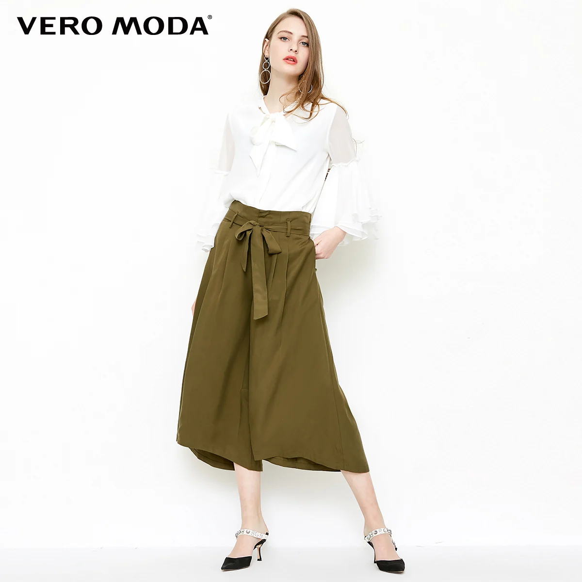 Vero Moda женские весенние и летние 2019 свободные широкие укороченные брюки | 31826J516