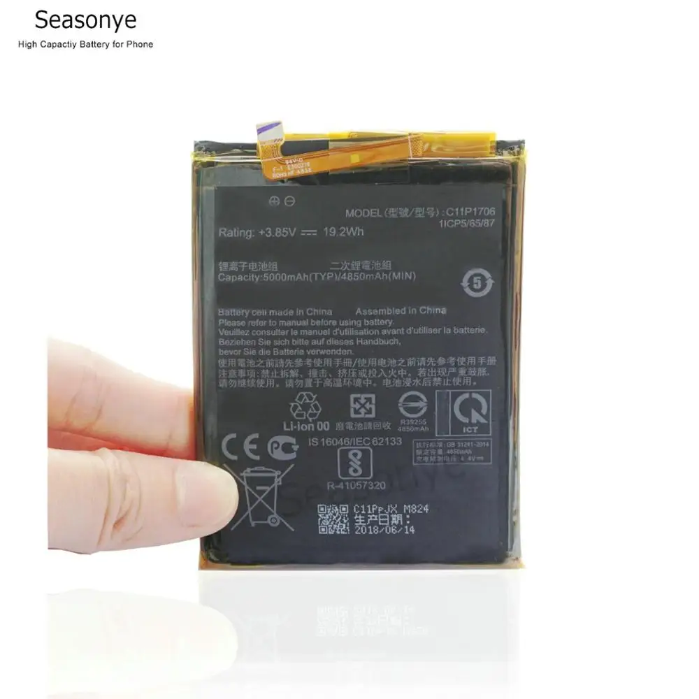 Батарея Seasonye C11P1706 для ASUS ZenFone Max Pro M1 4850 мАч 6 0 Вт/ч дюйма две SIM карты ZB602KL X00TDB
