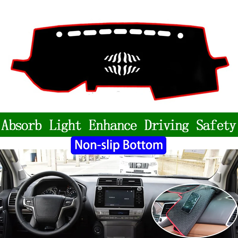 

For Toyota prado 2010 2011 2012 2013 2014 2015-2019 Non-slip Bottom Dashboard Cover Decals Car Stickers Interior Car Accessories