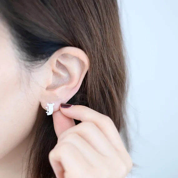 Модные серьги гвоздики koala в виде милых животных для женщин|fashion stud earrings|stud earringsstud