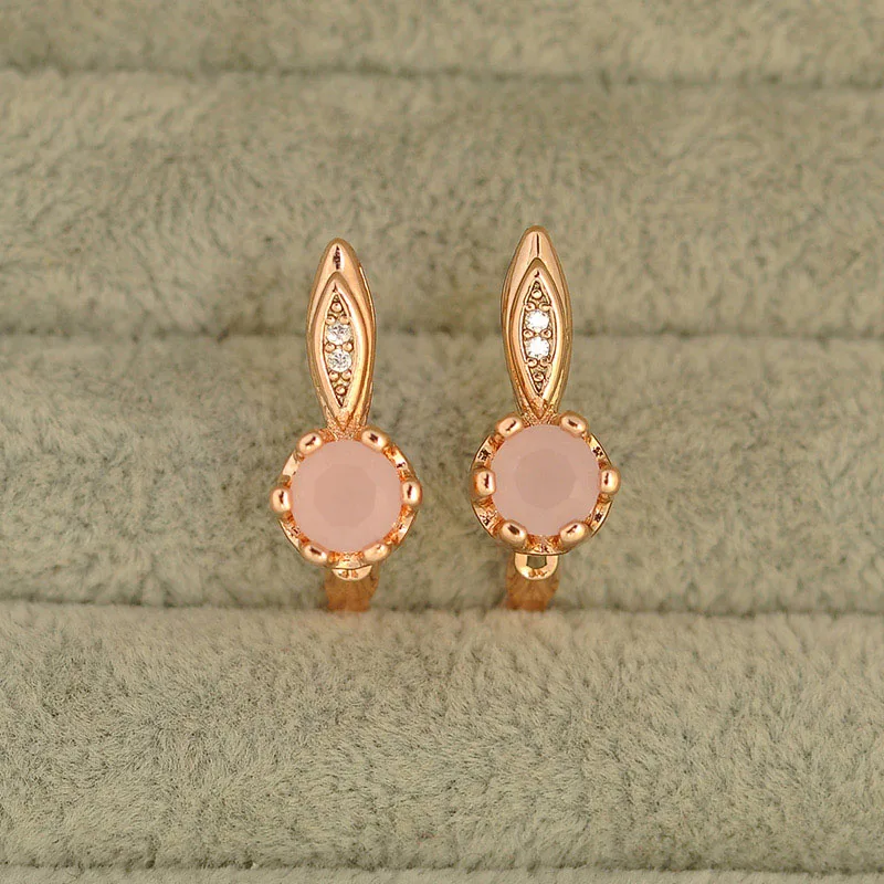 Opal Милые серьги ishowle из розового золота 585, корейские женские серьги-гвоздики с натуральным цирконием, минимализм, женские модные ювелирные изделия esp22 - Окраска металла: Opal