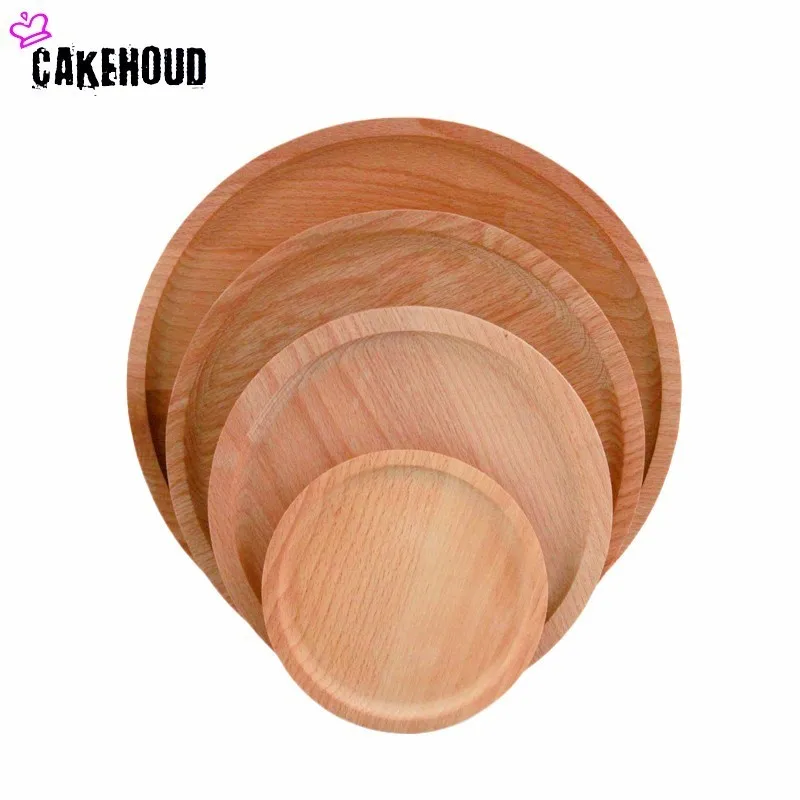 CAKEHOUD деревянные сервировочные подносы для дома обеденная тарелка посуда резиновый деревянный поднос для фруктовые закуски тарелка для пиццы десертная тарелка