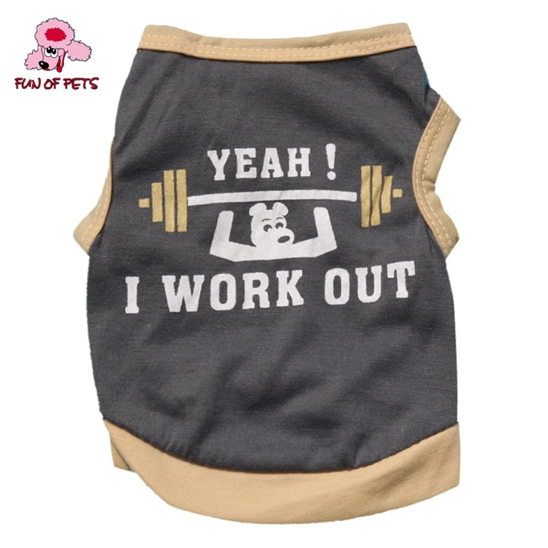 2017 чистый хлопок милый жилет с рисунком для домашних животных собак милая серая