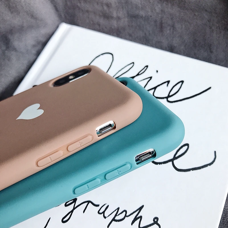 Светящийся чехол для телефона с сердечками iPhone XR X Xs Max 7plus мягкий силиконовый