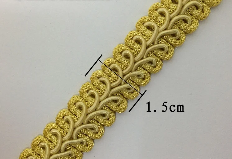 

YACKALASI 20 Yds Centipede Braided Trims GIMP Lace Appliqued Crochet Ribbons Nylon Dress Light Decoration 1.4cm Wide