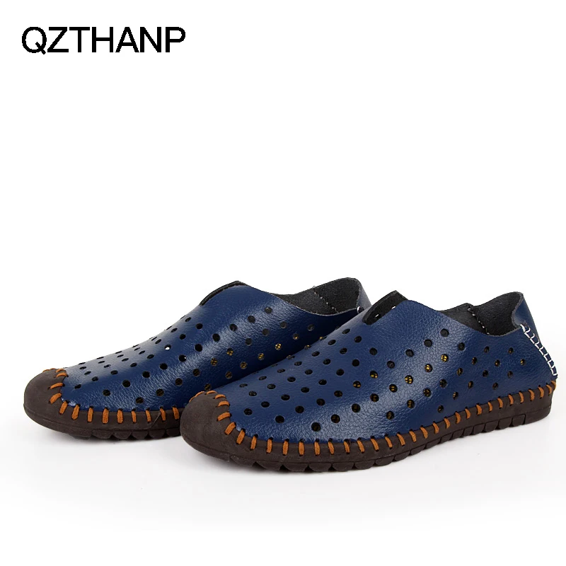 

QZTHANP New Arrival Men Casual Shoes Genuine Leather Cowhide Driving Moccasins Male Adult Flat Loafers Erkek Ayakkabi Breathable