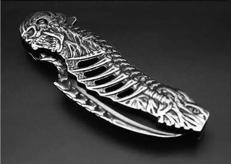 Призрак череп голова 2 стиля stonewash стальной складной нож уличные штаны для охоты ножи инструменты для выживания коллекция подарки