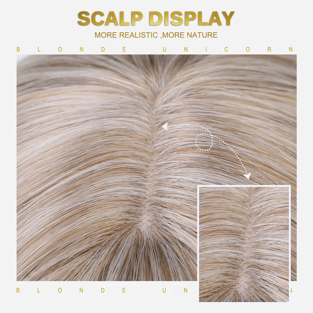 Парик женский Синтетический прямой длиной 24 дюйма со светлыми единорогами с