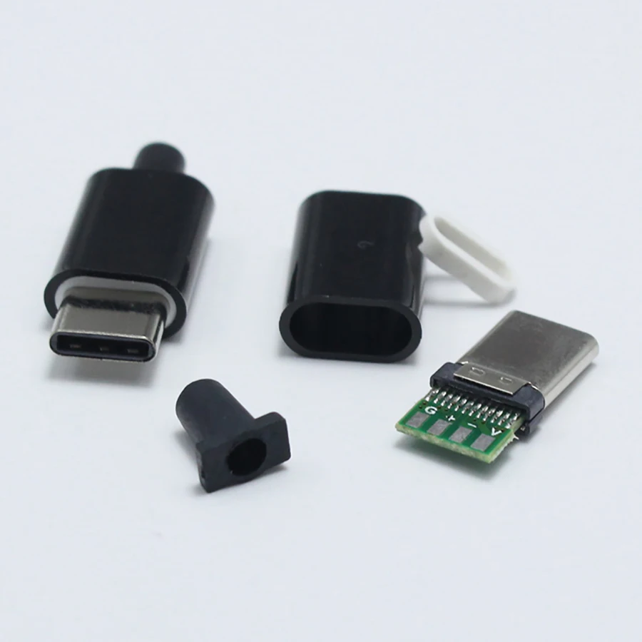 1 шт./лот 4P/5P USB 3 Type C штекер сварочный тип разъем 4 в PCB белый и черный|Соединители| |