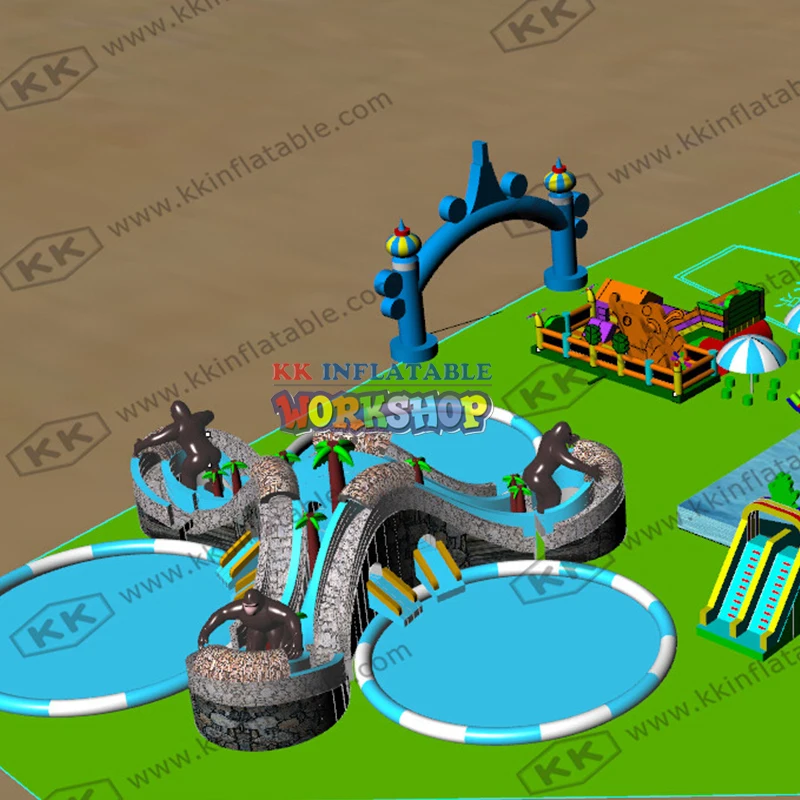 Koop Mobiele Droog Speeltuin Opblaasbare Water Park Project Gemaakt In China