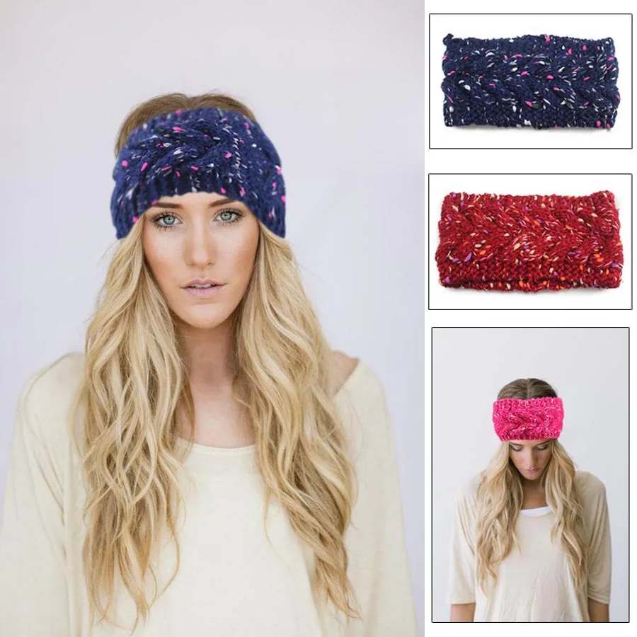 Женский вязаный головной убор в стиле бохо 1 шт. шерстяная плетеная повязка на