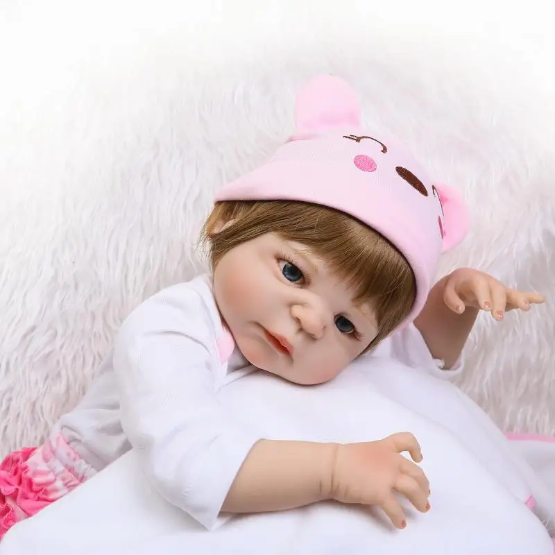 NPK 57 см полностью силиконовая кукла Bebes Reborn реалистичные детские игрушки для