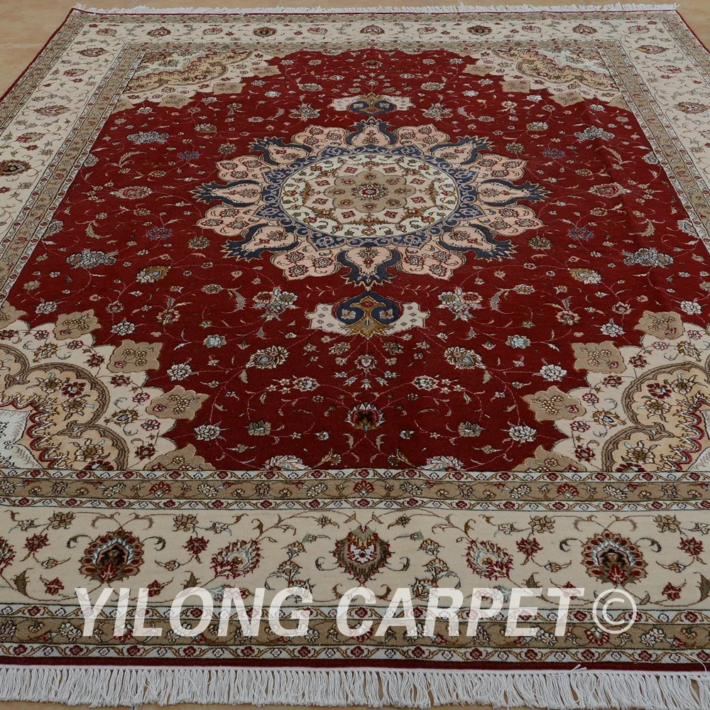Yilong 8'x10' Vantage турецкий ковер шерстяной красный цветочный Изысканный восточный