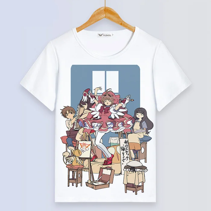 Cardcaptor Sakura, женская футболка Kawaii, короткий рукав, летняя, Femme, футболка, Harajuku, свободные топы, пара, одежда для девочек, милые пальто - Цвет: 25