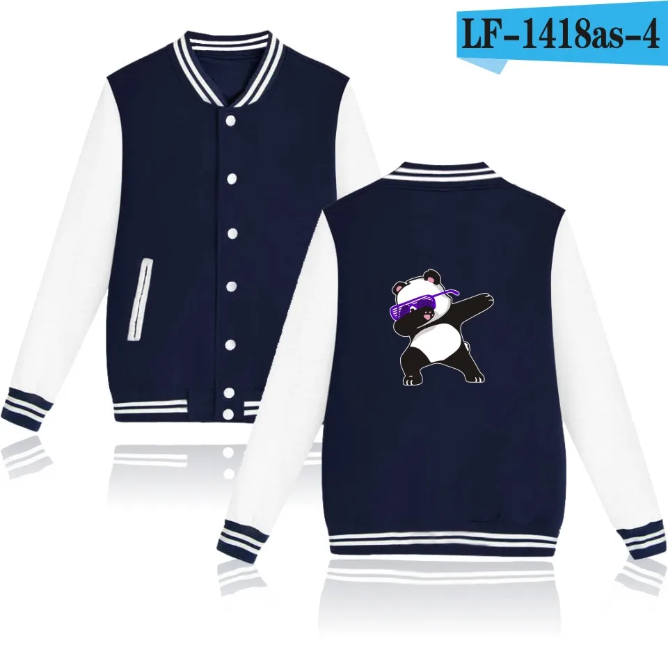 Navy Blue and Gray Куртка-бомбер с забавным принтом панды, собаки, кошки, единорога, casaco masculino, Мужская и Женская бейсбольная куртка, розовая, jaqueta feminina - Цвет: Navy Blue and Gray