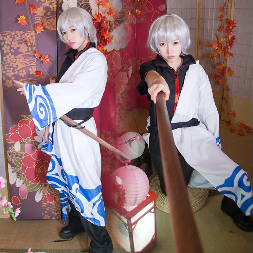 

Cosplay Kimono Costume Anime GINTAMA Cosplay Sakata Gintoki Cos Halloween Party High Quality Costume For Men