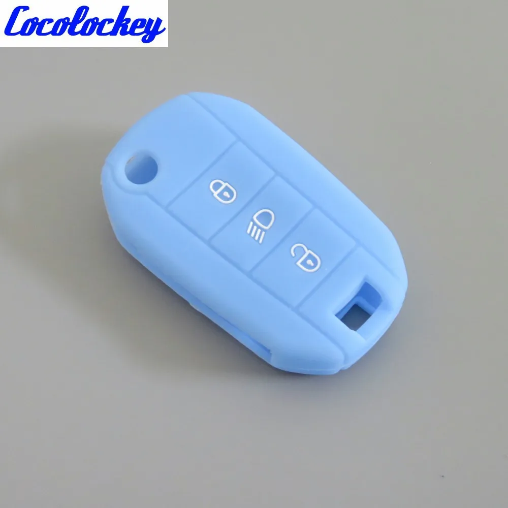 Cocolockey силиконовый чехол для брелка с ключом оболочки Peugeot 3008 208 308 508 408 2008 407 307 4008 flip