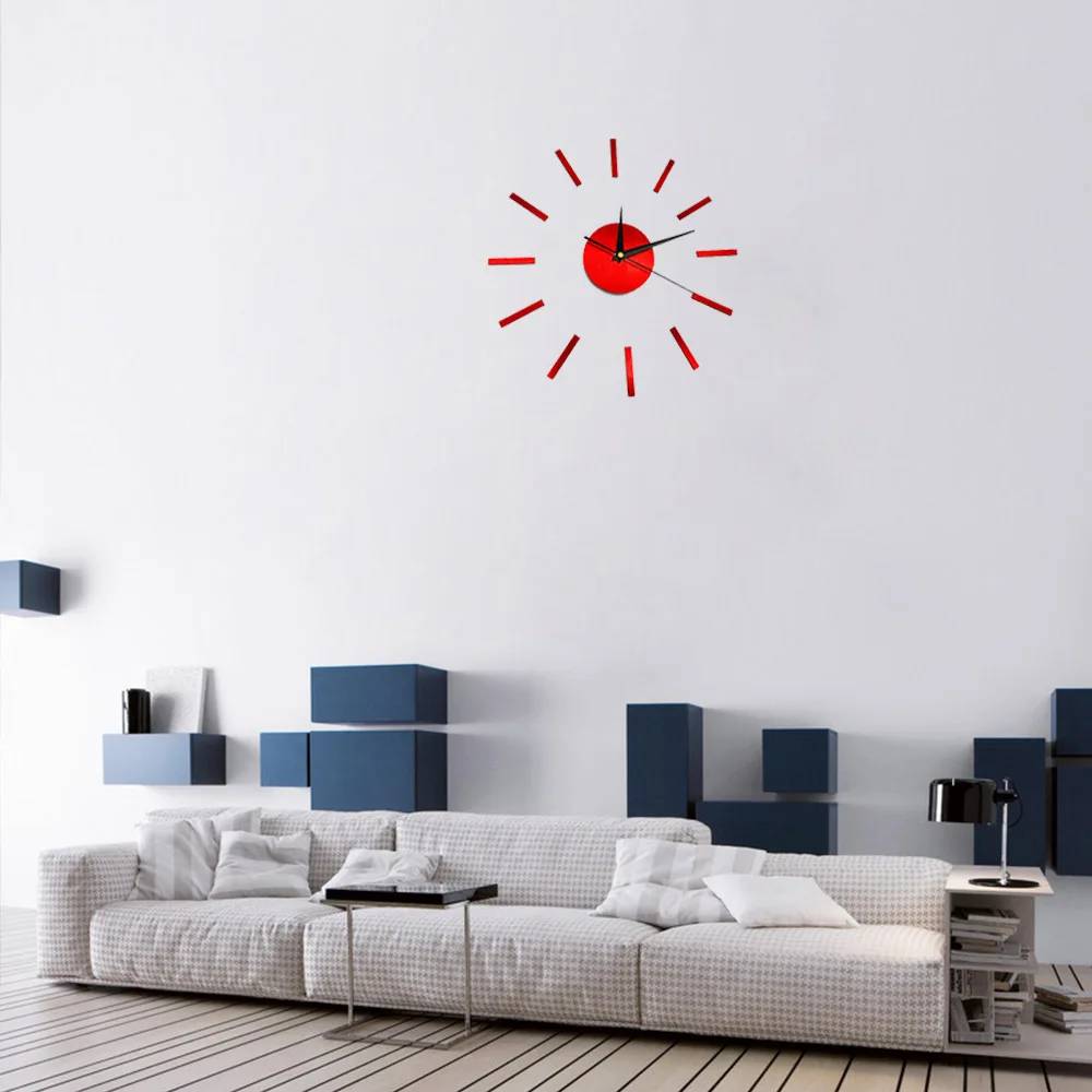 

3D Silent Home Decor Quartz Diy Wall Clock Clocks Horloge Watch Living Room Acrylic Mirror Sticker 16 inch Stylish Wall Clock