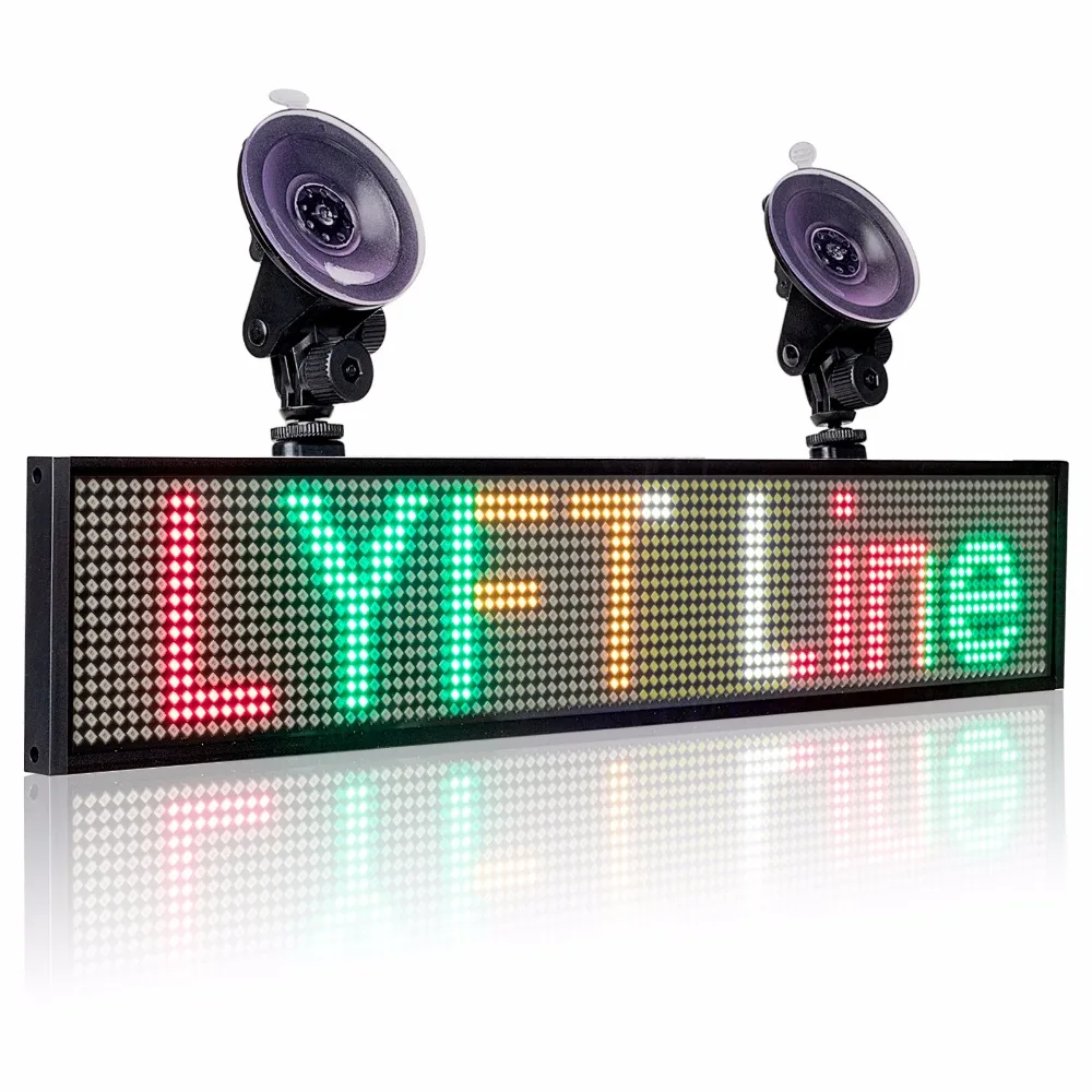 12V P5mm SMD Автомобильный светодиодный знак прокрутки программы многоцветный такси рекламы бизнес цветной дисплей доска+ 2 присоски