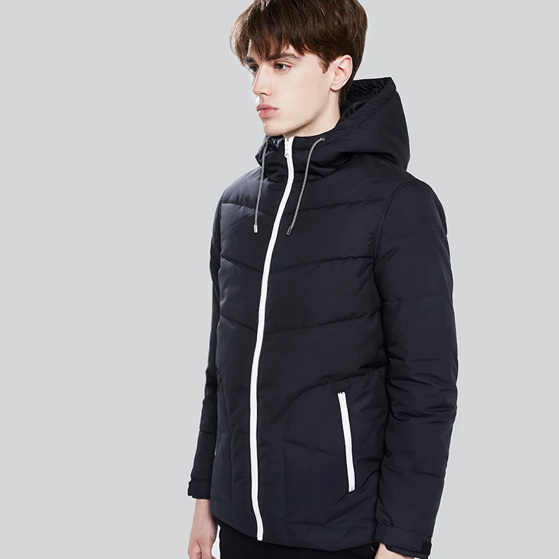 Мужское пальто с капюшоном Markless зимнее повседневное из полиэстера MYA7214M|men brand winter