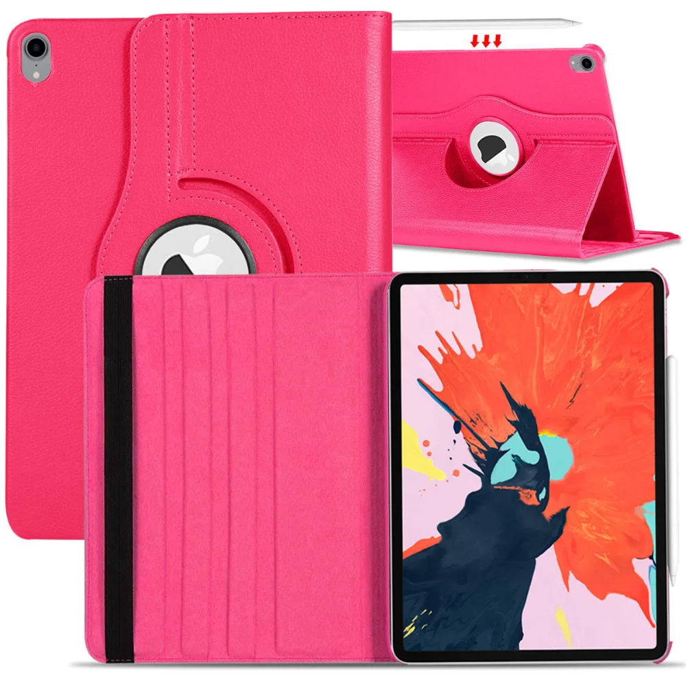 Для iPad Pro 12," 3rd Gen чехол вращающийся на 360 Умный Магнитный чехол из искусственной кожи с Откидывающейся Крышкой Подставка поддержка карандаш Зарядка для Pro12.9
