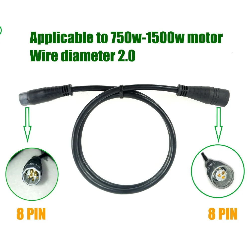BOLLFIT 2 квадратных 1000 Вт Мотор удлинитель провода Водонепроницаемый 8 pin для 12 Mosfets 30A электрический велосипед комплект