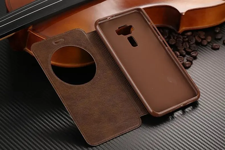 A9 ультра тонкий из искусственной кожи чехол с флип-стойкой для Asus Zenfone 3 ZE552KL 5," чехол и окно обзора для Zenfone3 ZE520KL 5,2''