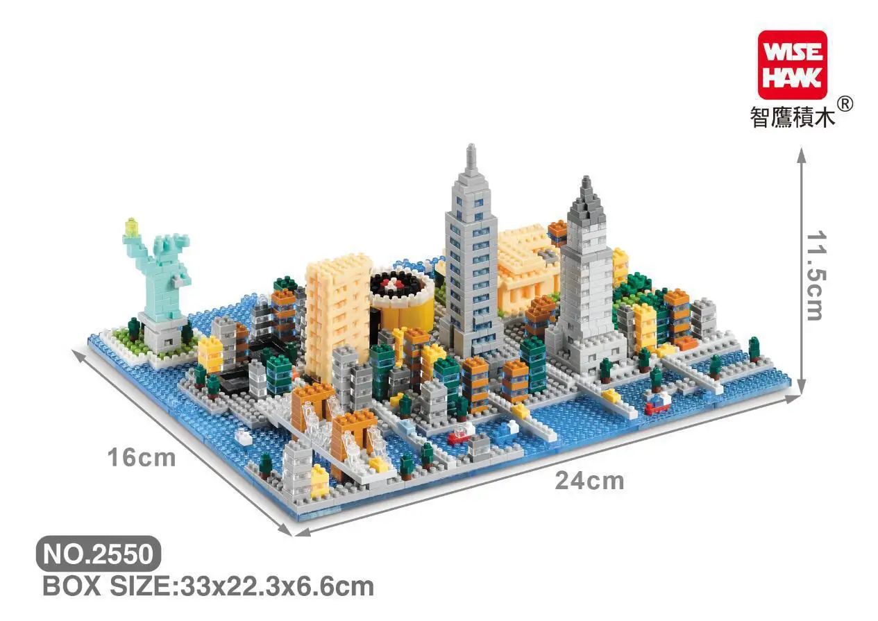 Блоки wise Hawk микро частицы сборки игрушки Нью Йорк улица Лондон строительные