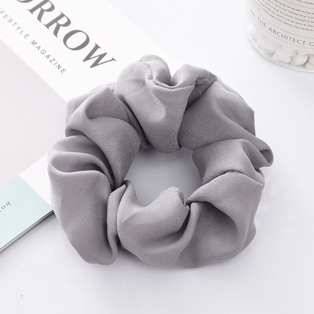 

Women Hair Accessories Solid Color Hair Tie Scrunchies Chiffon Ponytail Hair Scrunchie Holder Rope Headwear For Girls Women