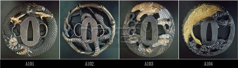 Сплав японские аксессуары для мечей Tsuba Красивая защита для катаны вакизаши Танто 3,2 см ширина(около хабаки) лезвие Al01-Al32