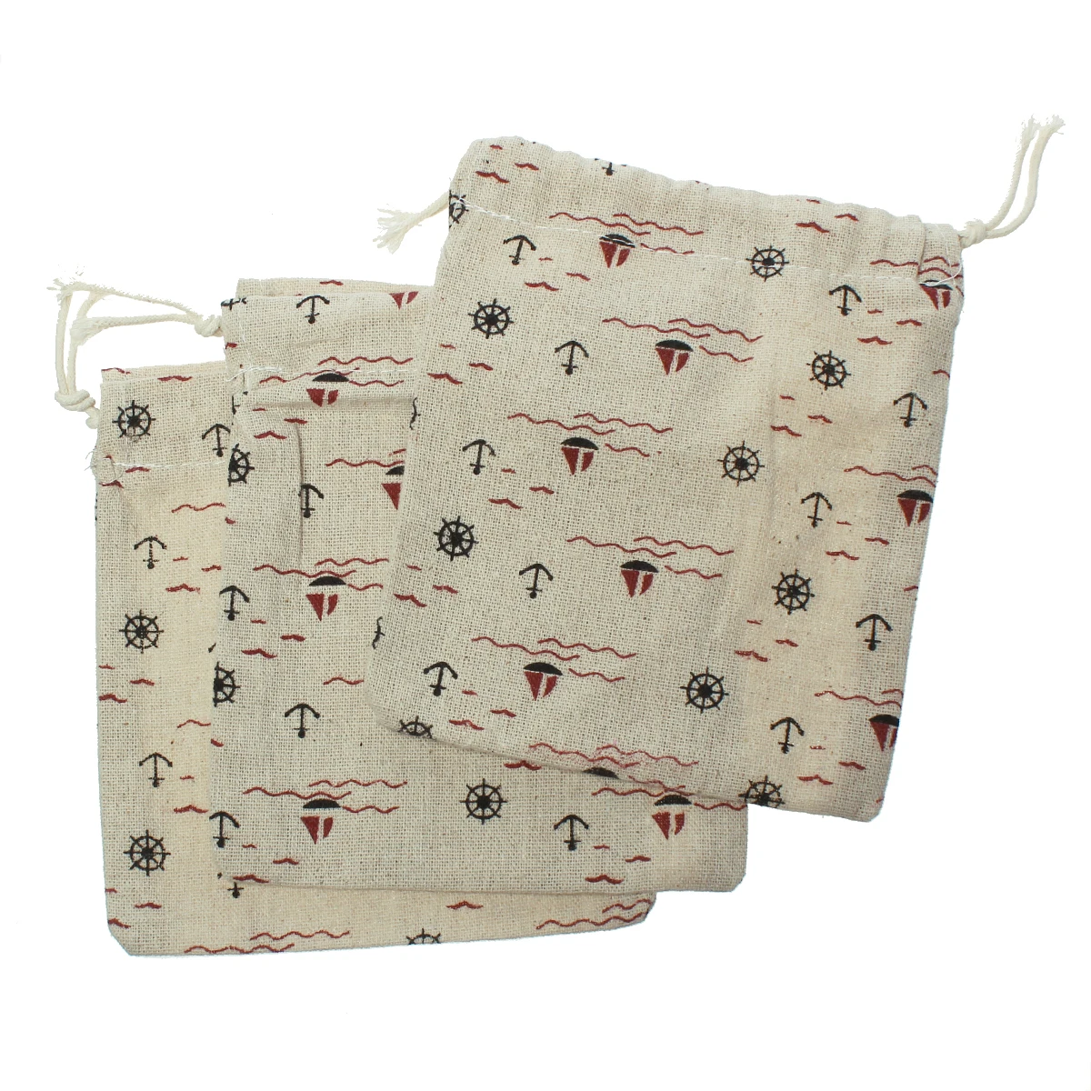 Дорин Коробка Хлопок Льняной Ткани Ювелирные Сумки Шнурок Прямоугольник