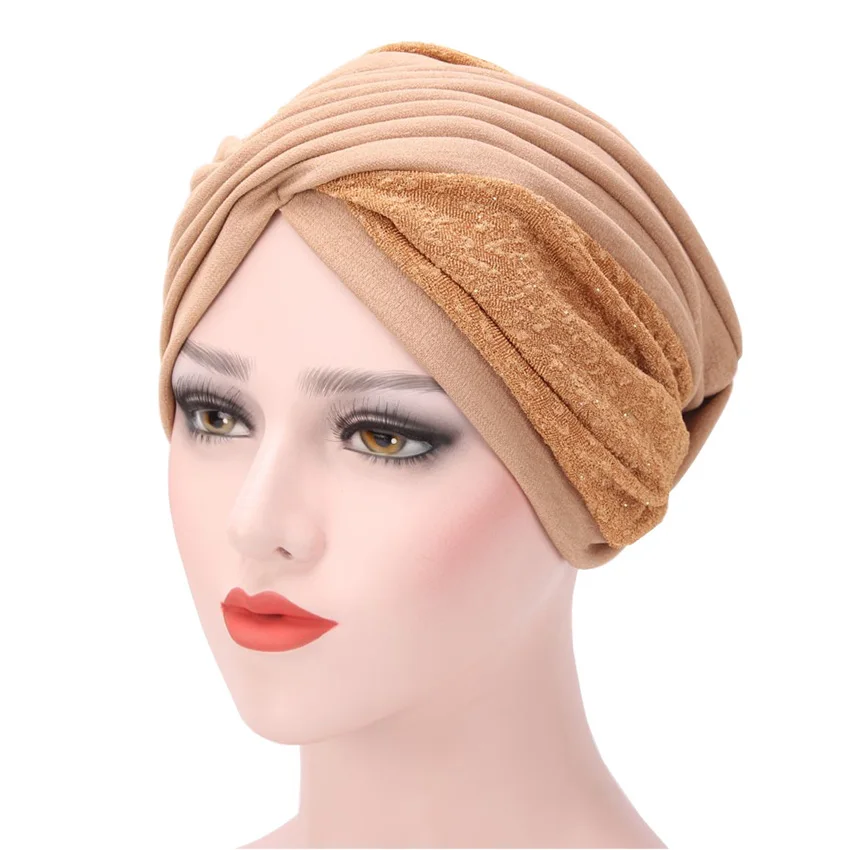 Женская плиссированная мусульманская шляпа индийский головной убор тюрбан