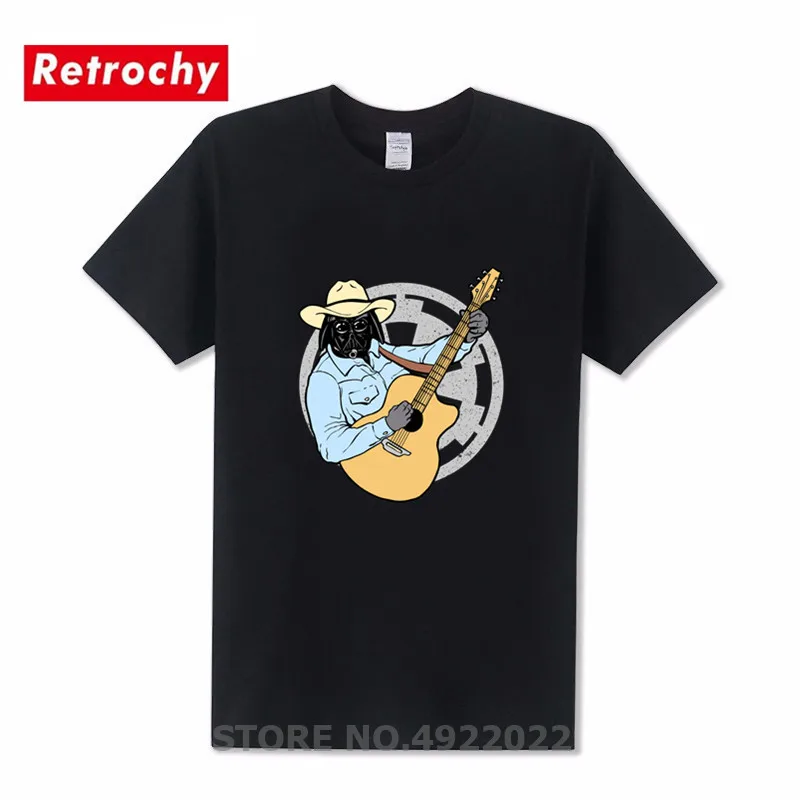 Забавные Дарт Вейдер гитара Мужская футболка Ретро Уличная Футболка стильная