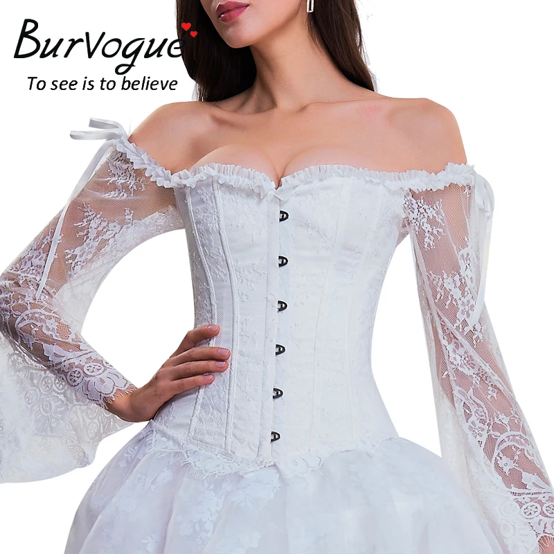 Женское платье корсет Burvogue кружевное без бретелек в стиле стимпанк|corset dress|corset