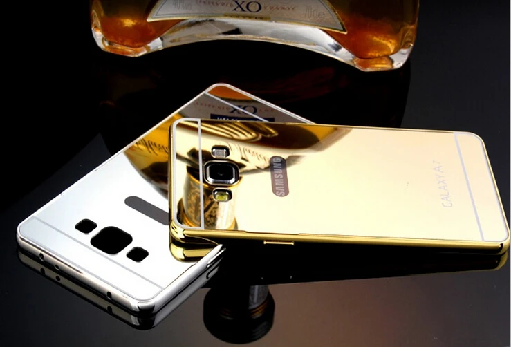 Роскошная алюминиевая рамка + зеркальный чехол для телефона Samsung Galaxy A3 A5 A7 A510 A520 A710