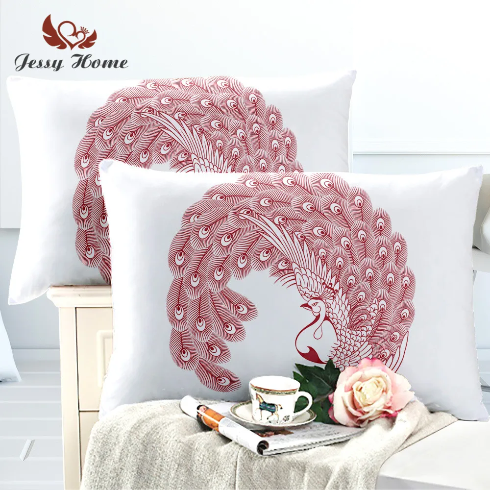 

Mermaid Pillowcase Animal Peacock Seahorse Print Pillow Cover Ladies Sweet Sleep Pillow Case Bedding Outlet Drop Shipping D20