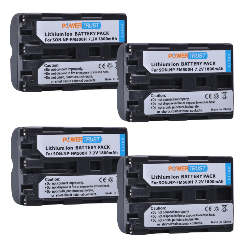 

4Pcs 1800mAh NP-FM500H NP FM500H FM500H Camera Battery for Sony A57 A58 A65 A77 A99 A200 A350 A450 A550 A560 A700 A580 A900