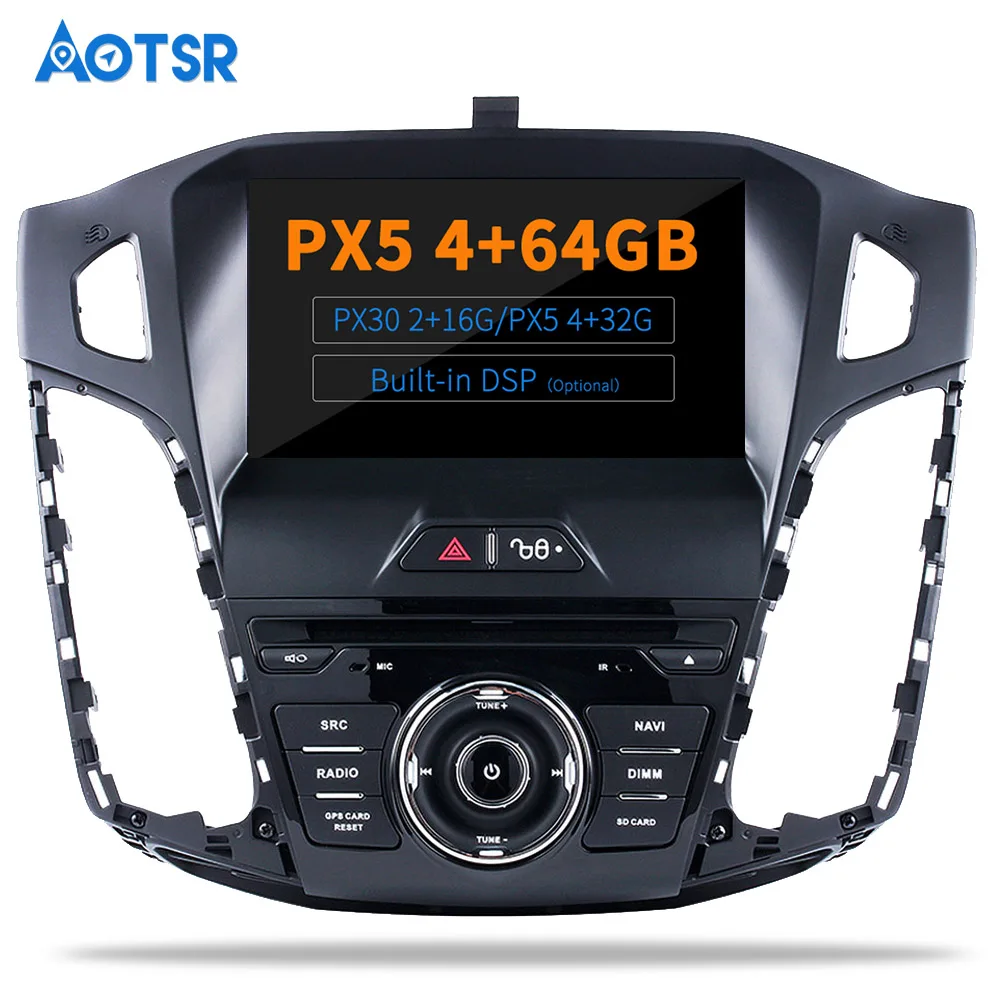 Автомобильный DVD плеер Aotsr Android 9 0 с GPS навигацией для Ford Focus 2012 2017 мультимедийный 2