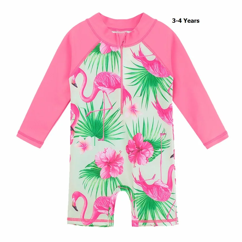 3-4 Years S297 PF BAOHULU; милый детский купальник с длинными рукавами с героями мультфильмов для мальчиков и девочек; купальный костюм для маленьких девочек; пляжная одежда для детей - Цвет: 3-4 Years S297 PF
