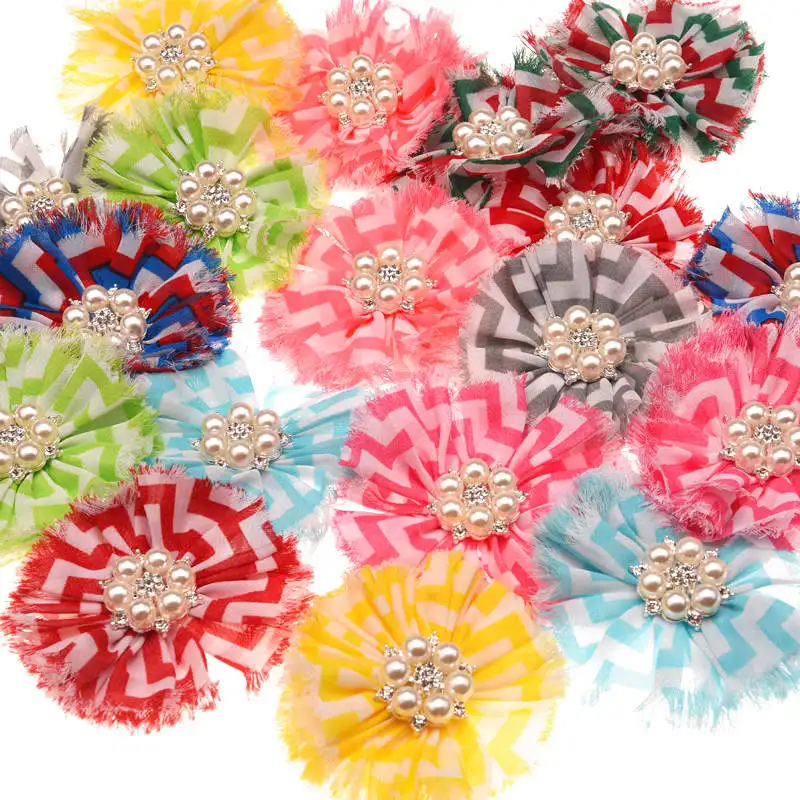 Изношенный шифон с цветочным рисунком Rhineston жемчужный кластер 8 см бутик дешевая