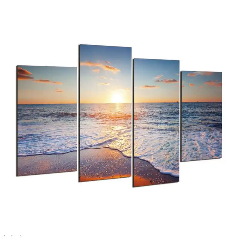 4 панели современная краска для дома вид на море декоративное искусство Краска