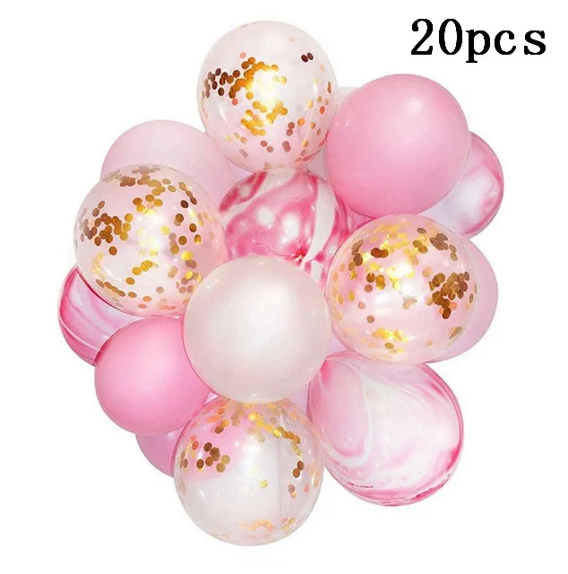 20pcs 20 шт Радужный Единорог воздушные шары золотой розовый воздушный шар "Конфетти" Свадебный день рождения декоративный латексный шар надувные воздушные шары - Цвет: 20pcs
