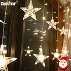 Рождественская светодиодная гирлянда со звездами, уличная лампа с европейской штепсельной вилкой, освещение для дома, вечеринки, сада, Рождества, свадьбы, праздника
