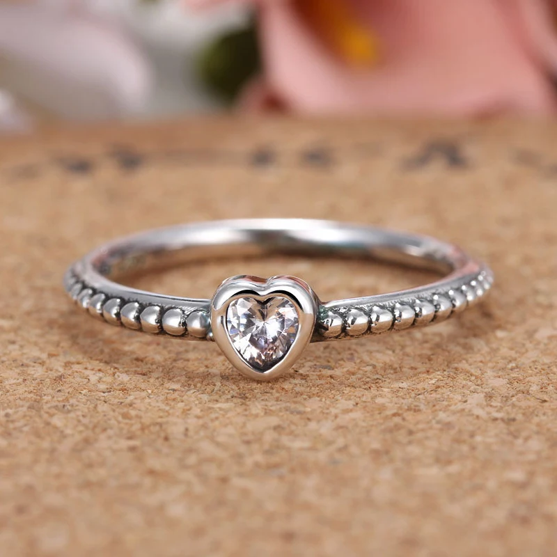 CUTEECO Рождественский подарок серебряный цвет Pandora палец кольцо любовь сердце кольцо оригинальные свадебные ювелирные изделия Прямая поставка