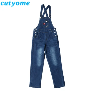 Girls Overalls Pants Весенние комбинезоны для девочек-подростков; крутые джинсовые комбинезоны с карманами для малышей; повседневные джинсы; Подвеска для детей; брюки; свободные леггинсы - Цвет: Girls Overalls Pants